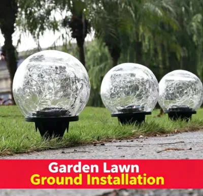 10-15cm Outdoor Waterproof IP65 Landscape Lantern Lighting Solar Powered Garden Lamp Led Cracked Glass Garden Light Lawn Lamp