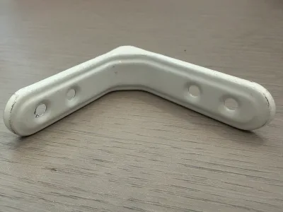 White Powder Coated V-Shaped Corner Bracket, Furniture Reinforcing Bracket