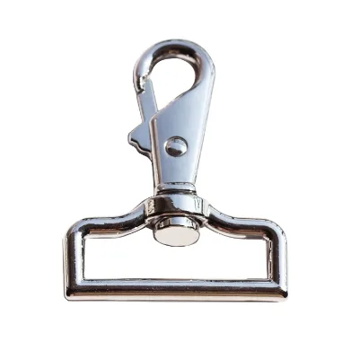 Wholesale Zinc Alloy Eco-Friendly 3D Embossed Garment Accessory Metal Silver Hook Casting Square Buckle Hardware Handbag Clip