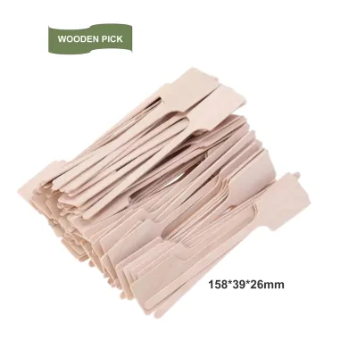 100pcs Disposable 158*39*26mm Square Head Wooden Drink Stirrers