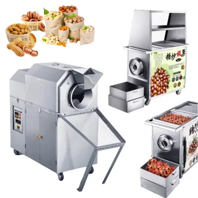 Full Automatic Soybean Groundnuts Macadamia Hazelnut Peanut Cashew Other Nuts Snack Food Processing Roaster Roasting Machines
