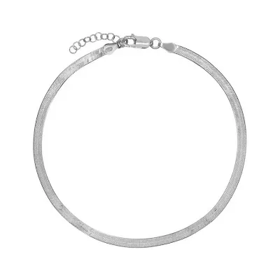 Daochong Custom 925 Sterling Silver Gold Herringbone Flat Snake Chain Anklet Ankle Bracelet