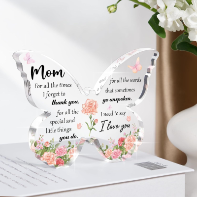 Gifts for Mom Delicate Mom Birthday Gifts From Daughter Son, Moms Birthday Gift Ideas - Butterfly Acrylic Decorations