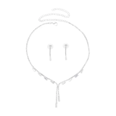 Rhinestones Women Jewelry Sets Elegant Weddings Tassel Necklace Earrings Sets