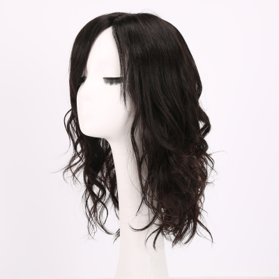 LONGFOR Wholesale Long Curly Natural Color Hair Oblique Bangs 100% Real Human Hair Wigs