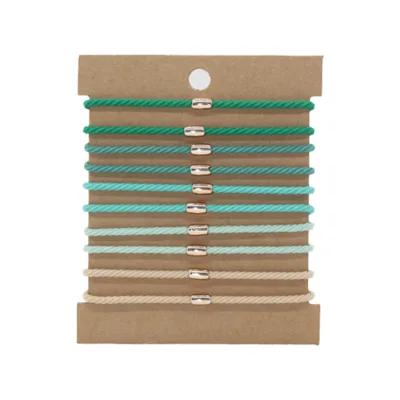 Custom Hair Tie Elastic Simplicity Spiral Gradient Color Golden Bead Thread Hair Ties