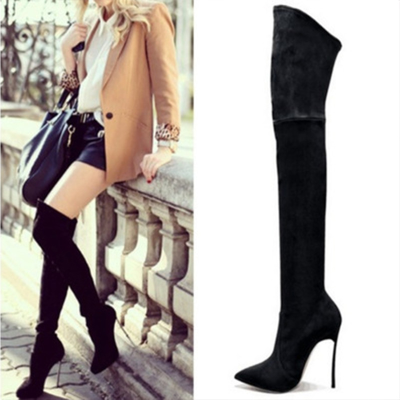 Hot Selling Botas Sexy Pointed High Heels Stiletto Over Knee High Boots Women Thigh High Boots High Heeled