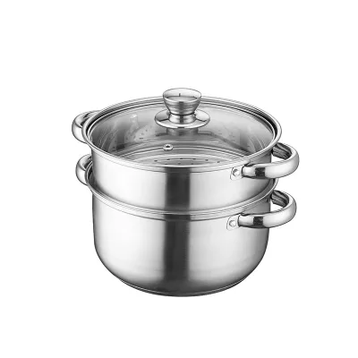 Induction Bottom Soup Pot Stockpot with Steamer Stainless Steel Couscous Pot Set Mini Steamer Pot