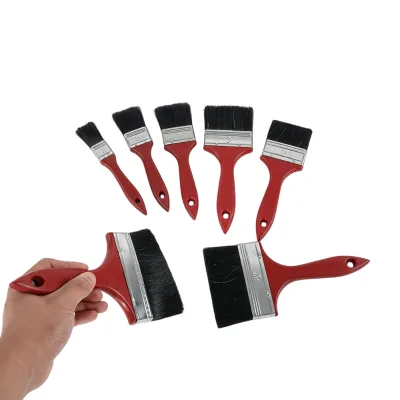 Red Plastic Handle Paint Brush 1-5 Inch Pig Bristle Paint Brush Construction Coating Brush Building Material Painting Tool
