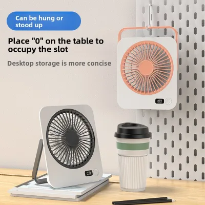 Small Portable USB Plastic Desktop Fan Quiet Digital Display Compact for Office Use