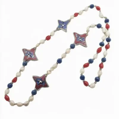 Trendy Fashionable Pearl Necklaces Metal and Metallic Alloy Painted Jewelry for Christmas Diwali School Factory Wholesale