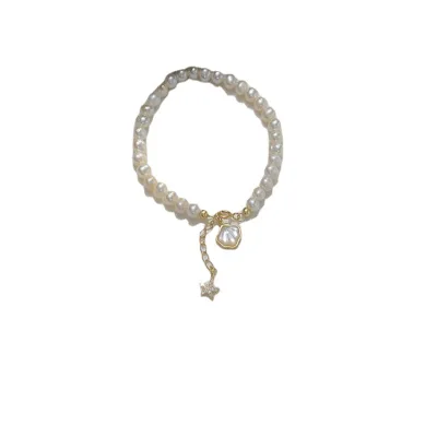 Baroque Freshwater Pearl Bracelet Shell Starfish Design Girls' Fashion Accessories Chic Freshwater Charm Jewelry for Girlfriends