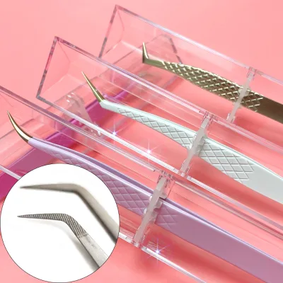China Sell Anti Skid Grips Christmas Tweezers High Precision Custom Pink Rose Gold Matte Black Tweezers False Eyelash Extension