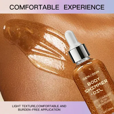 OEM Shimmering Dry Oil Vegan Shiny Makeup Body Face Hair Oil Shimmer Dry Oil