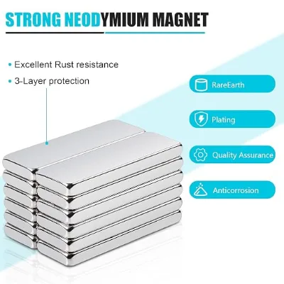 Premium Anti Rust Rectangular NdFeB Strips N38 N54 Grade Neodymium Block Magnets For Industrial Robots