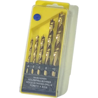 Boutique Set 5 Tri-Pointed Gun Drill Bits 8mm-10mm Shank Spiral Tool Flute Steel Tungsten Carbide Marble Drilling Carpentry-001
