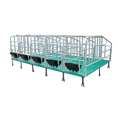 Zinc Coated Anti-rust Gestation Crate Sow Stall with Plastic Floor Anti-slip Sow Confinement Stall Indoor Pigsty Gestation Crate