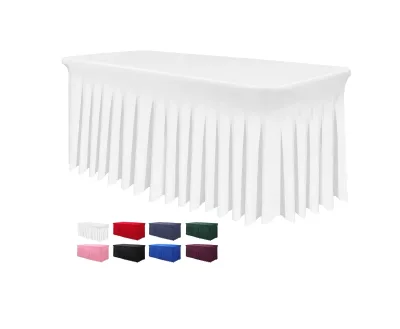 Wholesale Dia 81cm Stretch Polyester Rectangular Table Cover Folding Advertising Customized Color/Logo Modern-Style