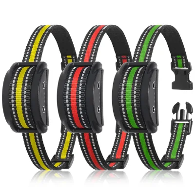 Small Dog Bark Collar 3 Pack with 5 Adjustable Levels Waterproof IP67 Rechargeable Battery >20h Eco-Friendly for Dogs 5-15 Lbs
