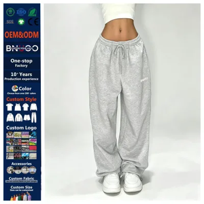Custom Womens Low Waist Y2K Hip Hop Vintage Casual Sweatpants Loose Trendy Streetwear Wide Leg Long Trousers Pants for Women