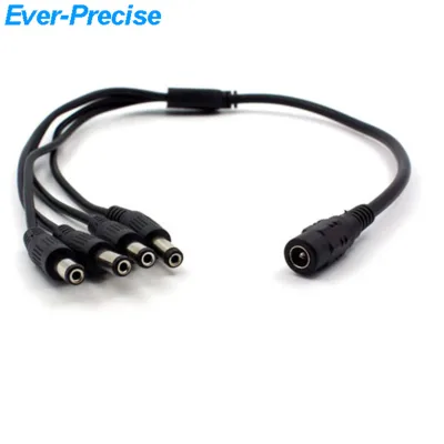 28AWG 1 to 4 DC Wire Harness DC (5.5*2.1mm)Cable Assembly (Length Could Be Customized )