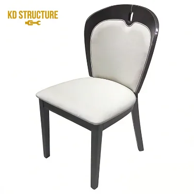 Modern Cushioned Solid Rubberwood Restaurant Chairs with Smart Flat Packed Design for Cafe Projects