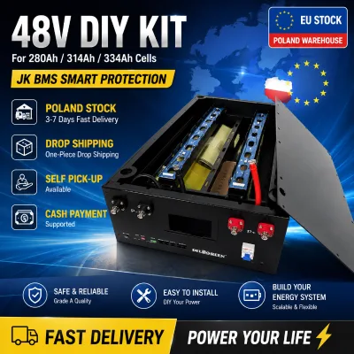 JK DIY Kit Case 16S 280Ah 304Ah 314Ah 51.2V/48V LiFePO4 Battery Box with 250A Circuit Breaker + 200A BMS JK-PB2A16S20P Box Only