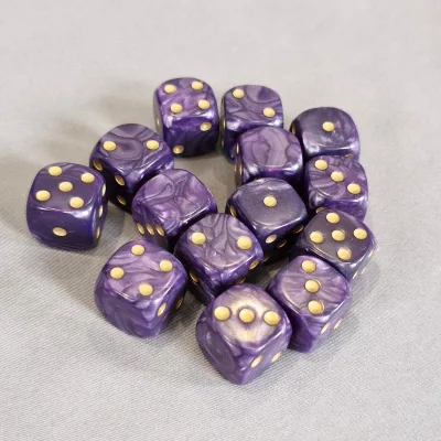 16mm Marble Colors D6 Dice Set Well-Polished 6 Side Acrylic Dice Resin Polyhedral Colorful Dice for Game