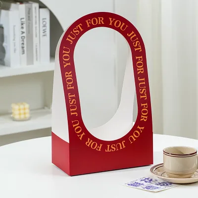 Custom Hot Stamping Hand-held Flower Box Flower Arrangement Box Flower Gift Packaging Box Handmade Packaging Materials Florist