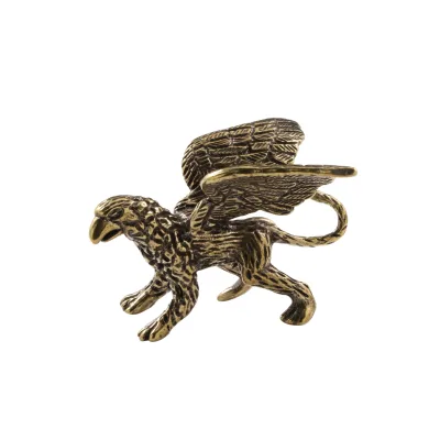 Brass Griffin Statue Cast Metal Desktop Furnishings Die Cutting Printing Animal Theme Bronze Griffin Crafts