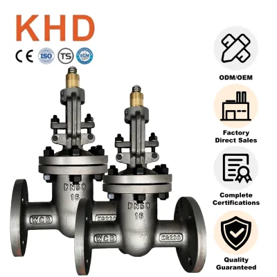 KHD WCB DN50-16 Manual Operated Gate Valve Carbon Steel 425 for Petrochemical & Pharmaceutical Industries
