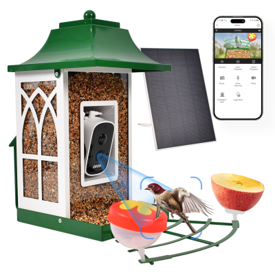 Intelligent Bird Feeder, Outdoor Solar Bird Watching Device, Camera, AI Bird Recognition Feeder