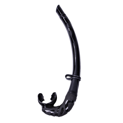 All Black Silicone Basic Snorkel Foldable Snorkel Tube for Spearfishing Freediving