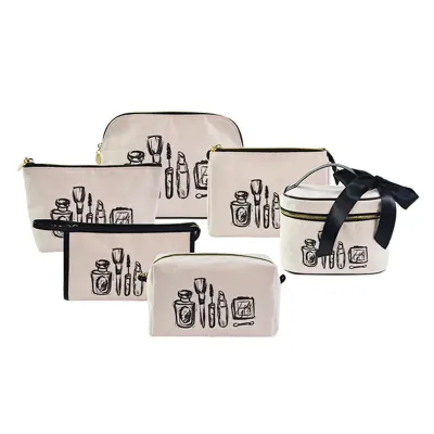 Popular Eco Fashion Candy Pattern Zipper Canvas Makeup Pouch for Bridesmaids Gifts