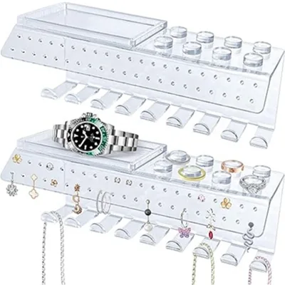 Multi-functional Convenient Wall Mounted Jewelry Organizer Aesthetic Acrylic Necklace Hanger