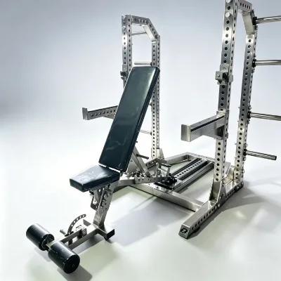 FitFirst 3-in-1 Commercial Use Eco-Friendly Stainless Steel Squat Rack Adjustable Multi-Function Bench Press Station