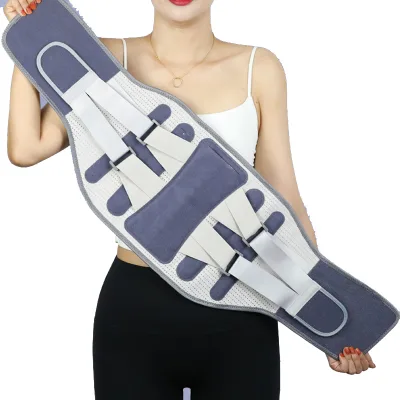 Medical Use Lower Back Pain Relief Belt with Removable Stays Spandex Nylon Material Hook Loop Closure Durable Breathable Design