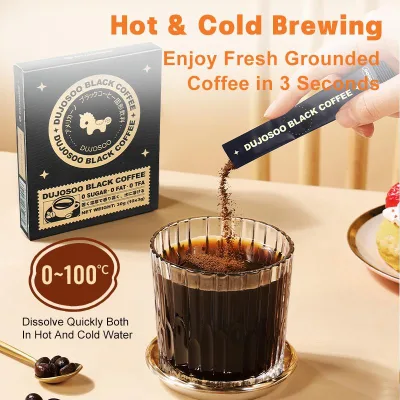 Freeze Dried Instant Black Coffee Powder Sugar Free Hot & Cold Soluble Coffee Stick OEM Private Label Wholesale Supplier