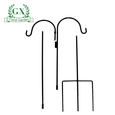 Shepherd's Hooks, Hanging Plant Shepherd Stakes, Hanger Plant Shepherd Stands Modern Popular Product Double Black Ornaments