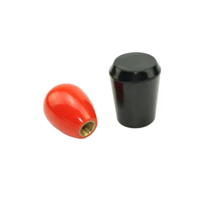 Oval Tapered PVC Handle Grip Sleeve Anti-Slip Machine Handle Cover With Brass Insert Black Red for Lathe Milling Valve Equipment
