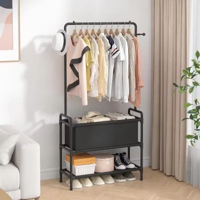 Clothing Rack with Storage Bag Non-woven Shelves for Shoes Multi-Functional Garment Rack for Living Room Furniture