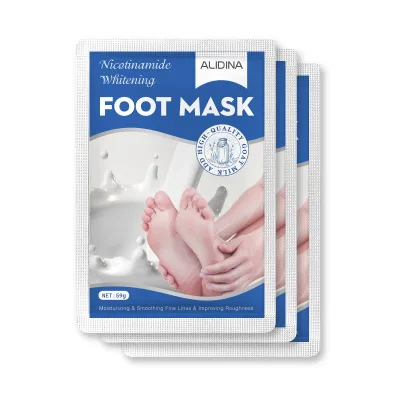 R Moisturizing Foot Mask, Goat Milk Deep Moisturizing Nourishing Foot Mask Softens Dryness Suitable for Dry and Cracked Feet