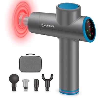 Lithium Battery Massage Gun With Heating and Carry Box for Neck,Back,Leg & Whole Body Cordless Handheld Portable Design