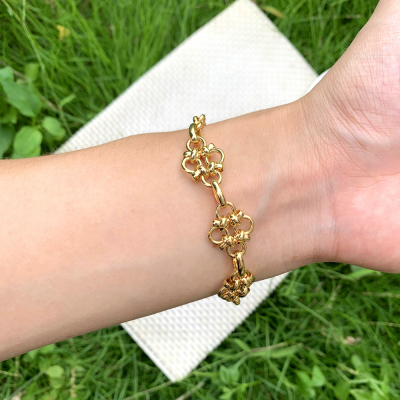 Chinese knot charms bracelet link chain lobster clasp adjustable bracelet for women