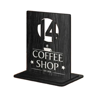 Custom Wooden Reserved Restaurant Table Number Sign for Cafe Bar and Wedding