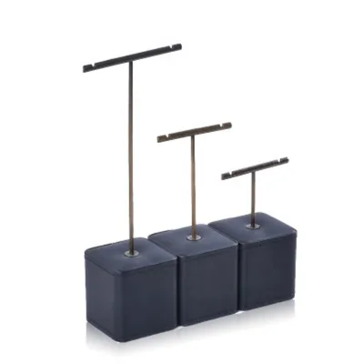 Metal T-shaped Earring Display Stand Pu Leather Display Rack