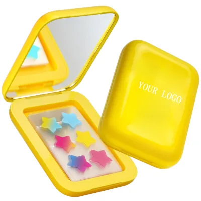Yellow Star Hydrocolloid Pimple Patches for Acne Treatment Reflective Case with Mirror for Convenient Application
