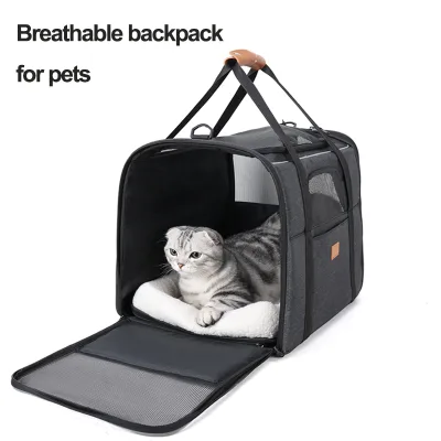 Custom Design Oxford Material Zipper Closure Multi Functional Breathable Sustainable Outdoor Style Pet Backpack for Cats