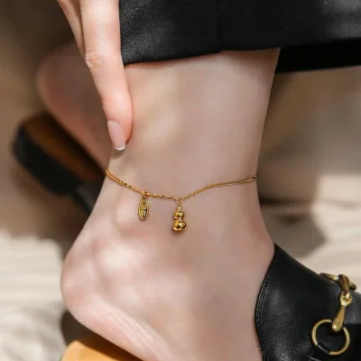 Personalized Green Butterfly Design Braided Chain Stainless Steel Anklets