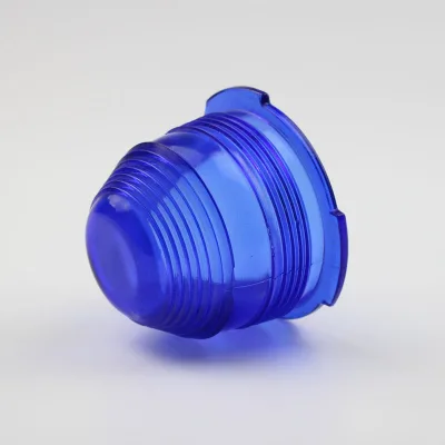 Machine Made Solid Blue Heavy Pressed Dome Glass Covers Thick Lines Glass Lampshades for Industrial Lights and Traffic Lights